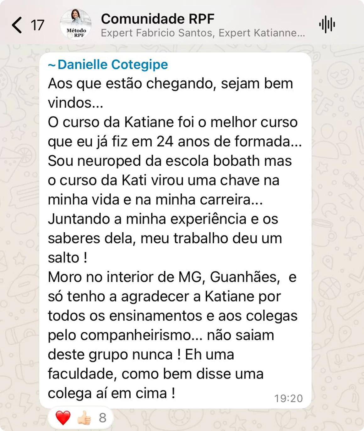 Depoimento Aluna Método RPF 7